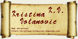 Kristina Volanović vizit kartica